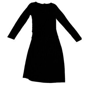 Peserico elastic stretchy ruched middle dress black classy dress size 42